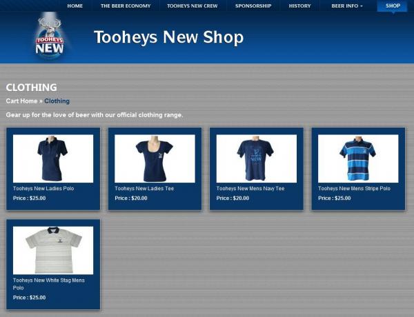 Tooheys - Online shop - items